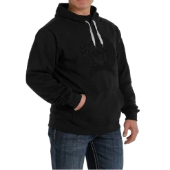 Cinch Men's Black On Black Logo Sweatshirt Hoodie MWK1206021
