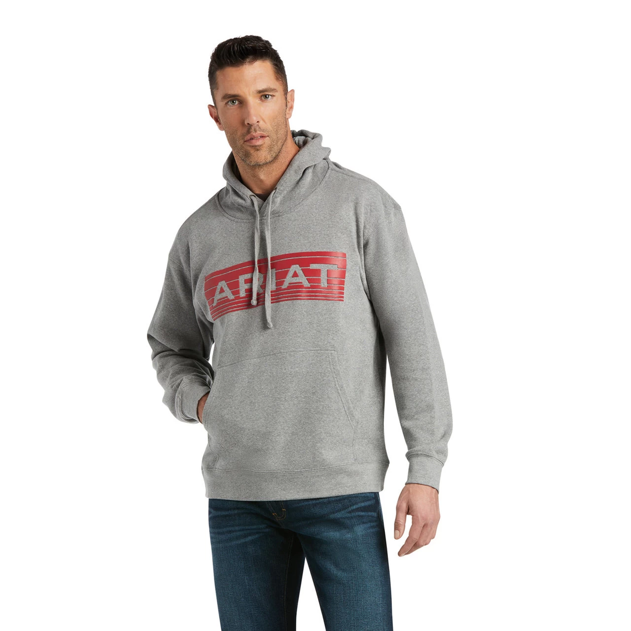 Ariat® Men's Basic Medium Heather Raised Hoodie 10037816
