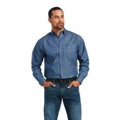 Ariat Men's Desmond Classic Deep Pacific Long Sleeve Shirt 10039245