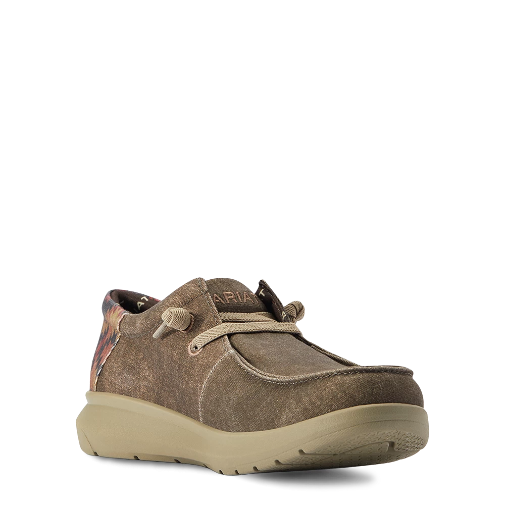 Ariat Men's Hilo Stretch Lace Dark Tan & Rust Aztec Shoe 10040445