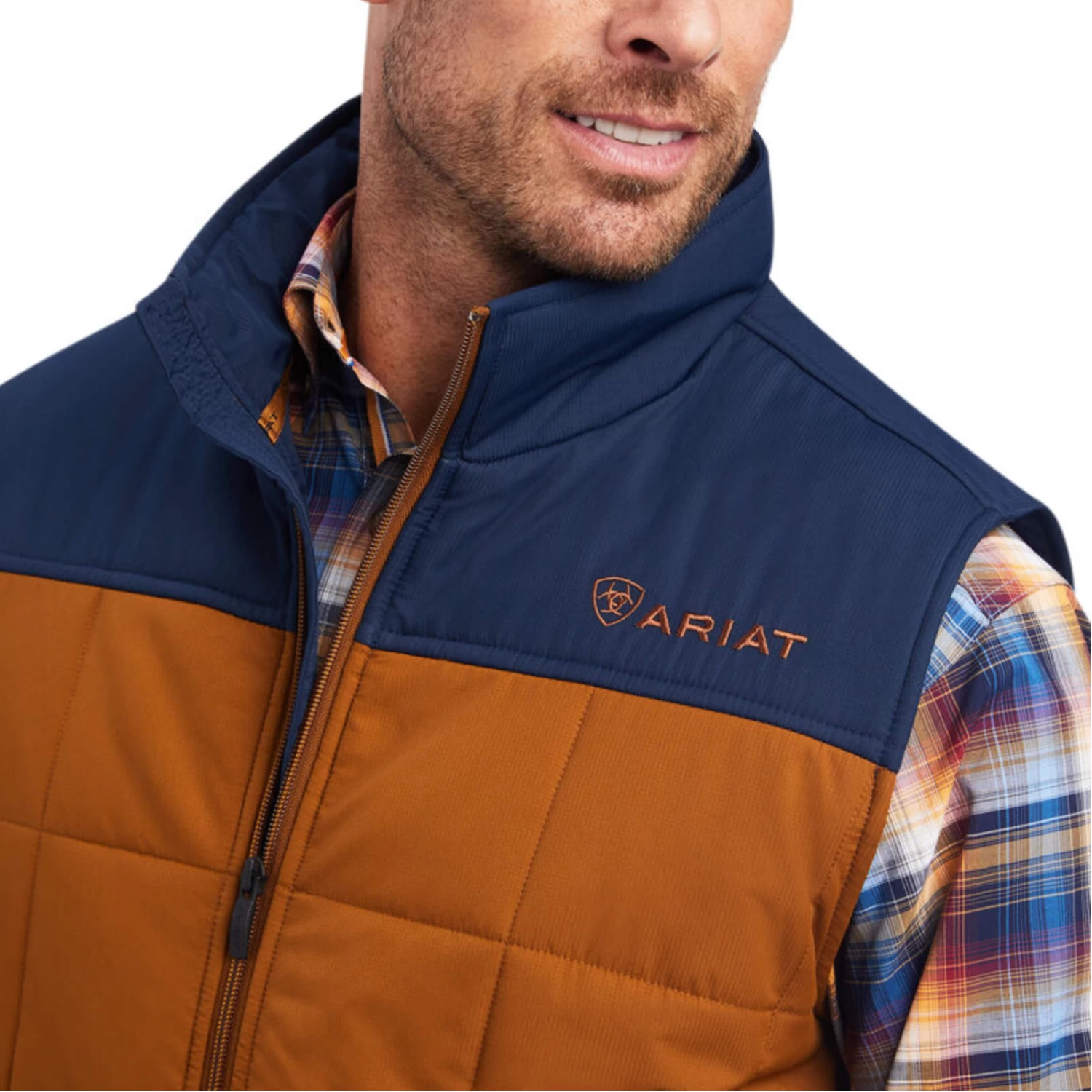 Ariat® Men's Crius Insulated Chestnut & Navy Vest 10041524 - Image 3
