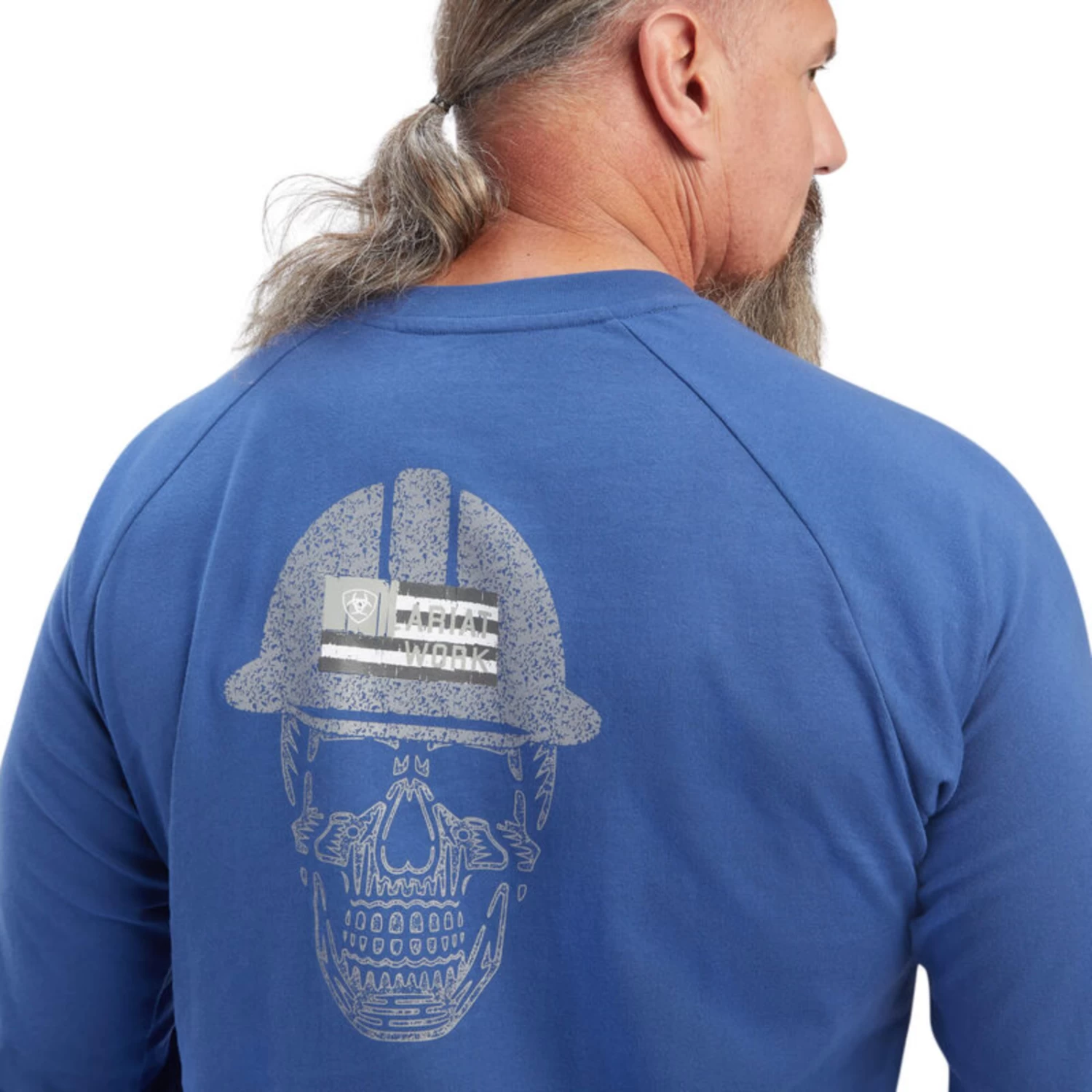 Ariat® Men's Rebar Roughneck Skull Graphic Blue T-Shirt 10041589 - Image 3