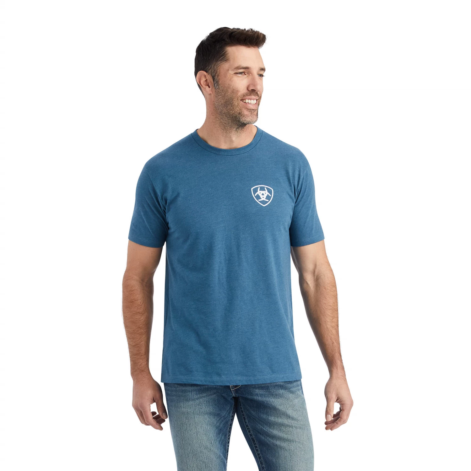 Ariat® Men's Hexafill Steel Blue Heather Graphic T-shirt 10042765 - Image 3