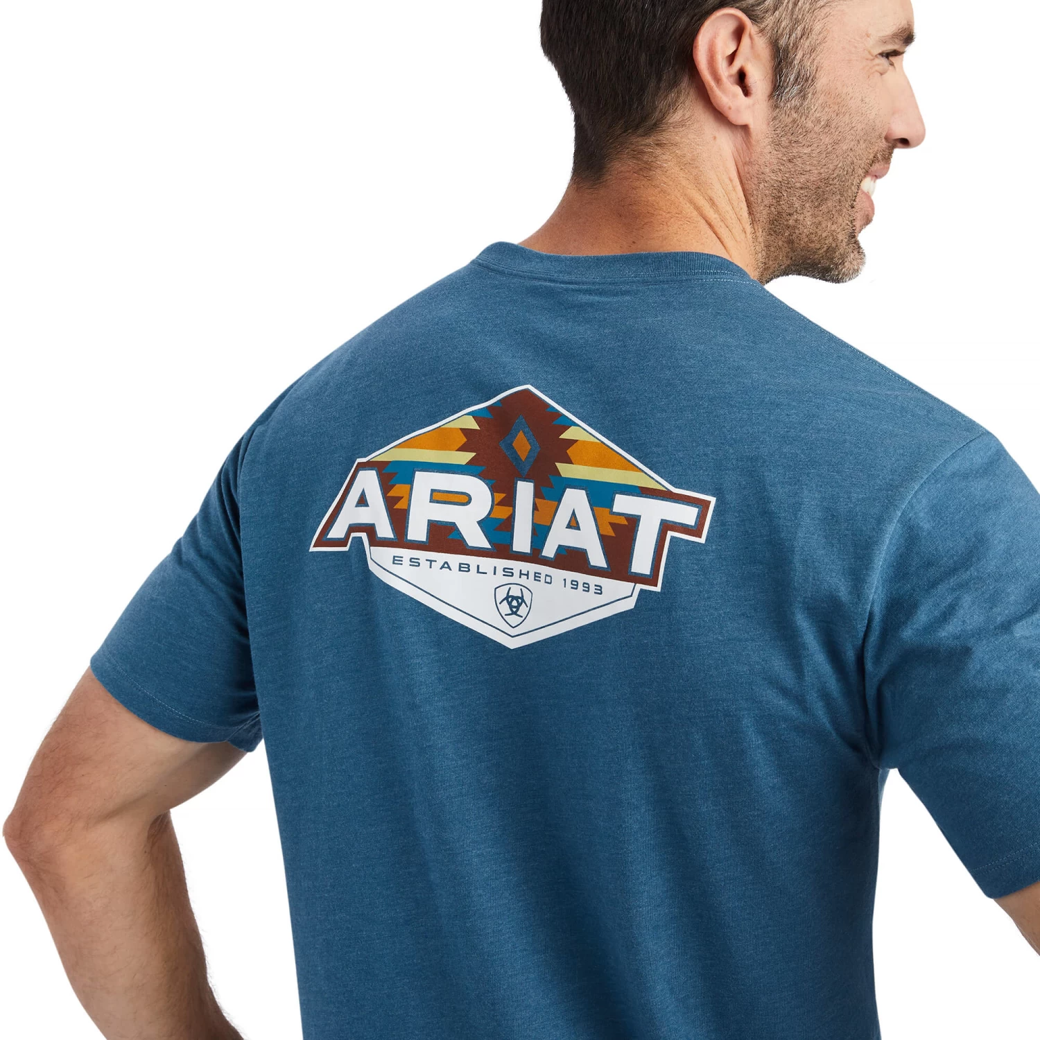 Ariat® Men's Hexafill Steel Blue Heather Graphic T-shirt 10042765 - Image 2