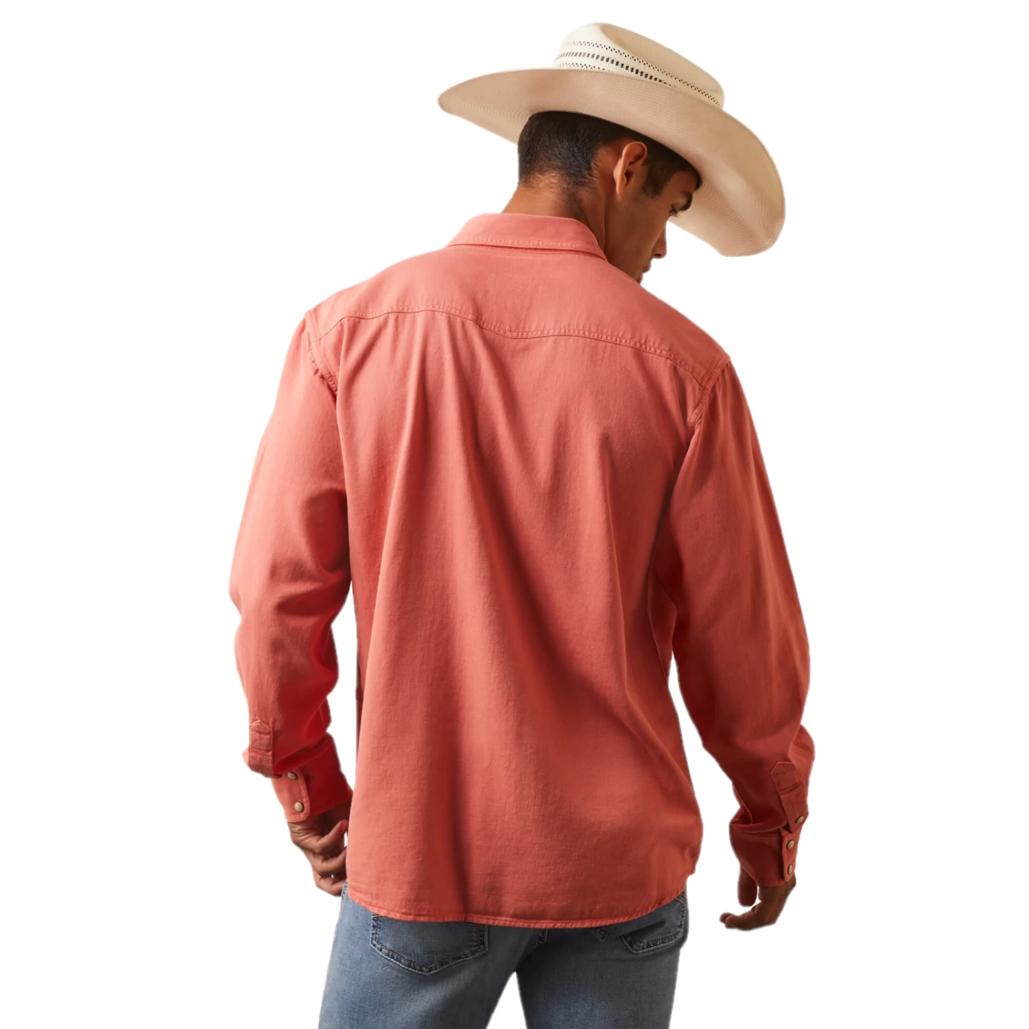 Ariat® Men's Retro Fit Jurlington Faded Brick Snap Shirt 10043647 - Image 2