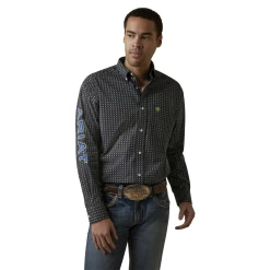 Ariat® Men's Team Peyton Casual Series Black Button Down Shirt 10045064