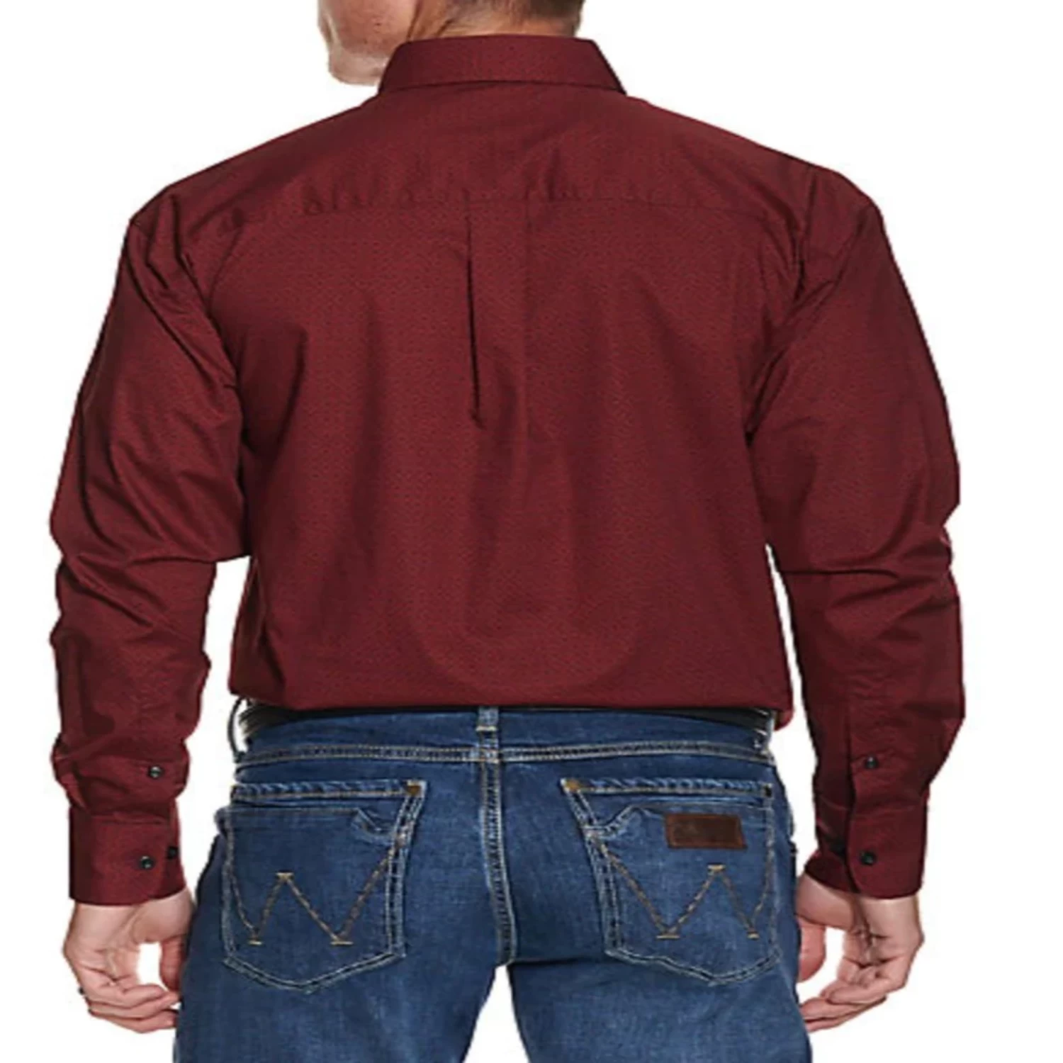 Wrangler® Men's Classic Diamond Floral Red Button Down Shirt 112318493 - Image 2