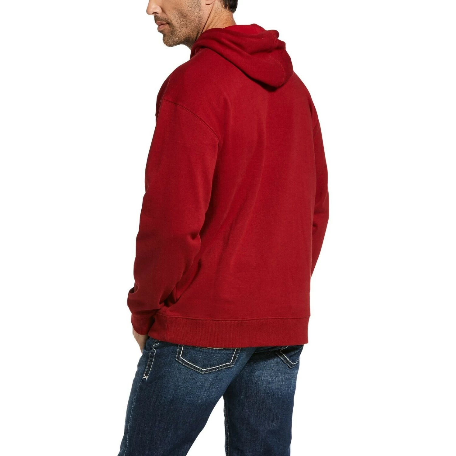 Ariat® Men's Digi Logo Brushed Fleece Red Hoodie 10033149 - Image 2