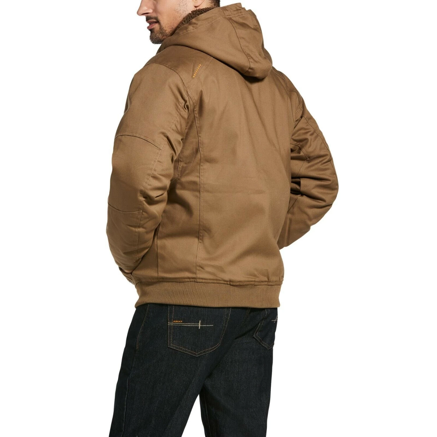 Ariat® Men's Rebar DuraCanvas Field Khaki Brown Hooded Jacket 10032964 - Image 2