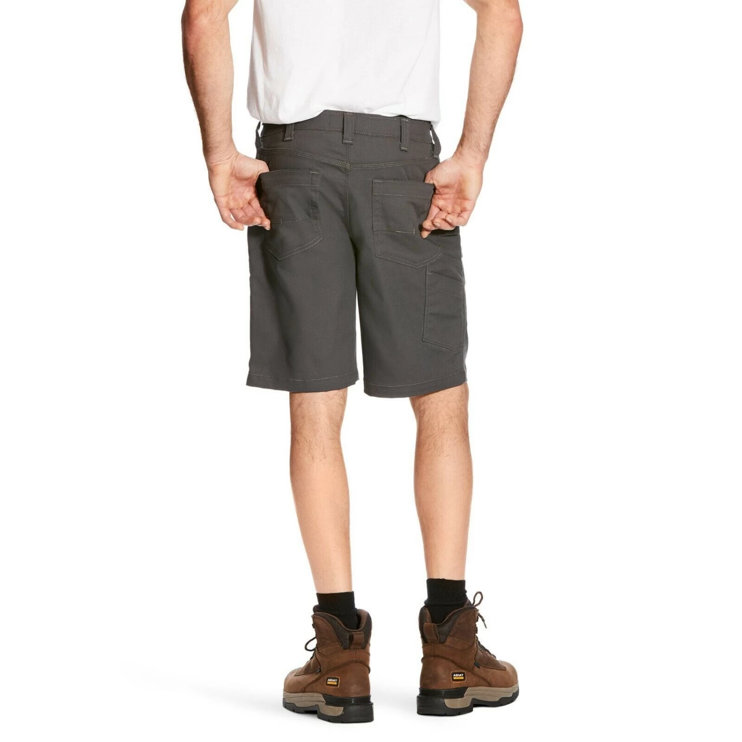 Ariat® Men's Rebar Stretch Grey Utility Shorts 10025989 - Image 2