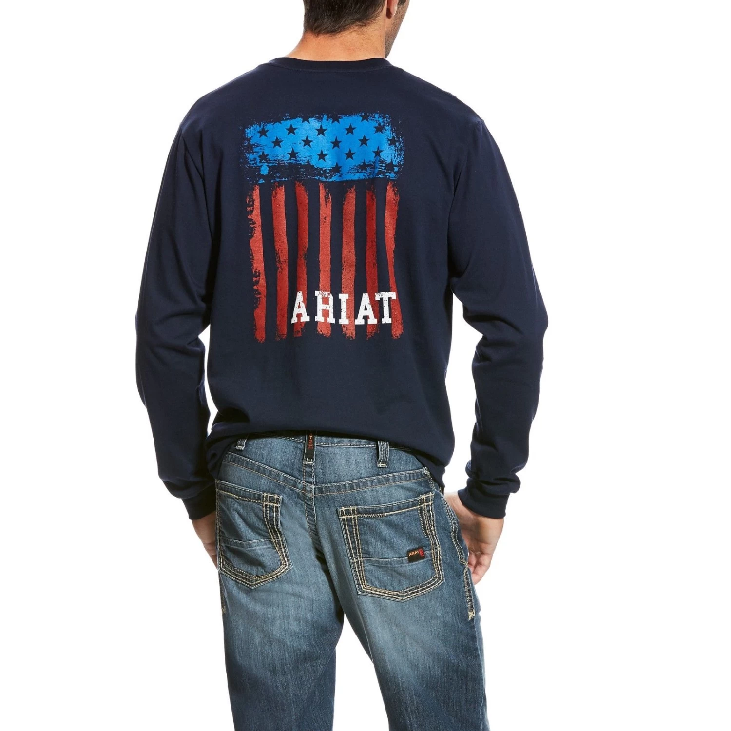 Ariat® Men's FR Americana Graphic Crew Navy T-Shirt 10023951 - Image 4