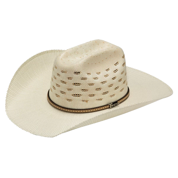 Twister Unisex Bangora Ivory And Tan Western Straw Hat T71820