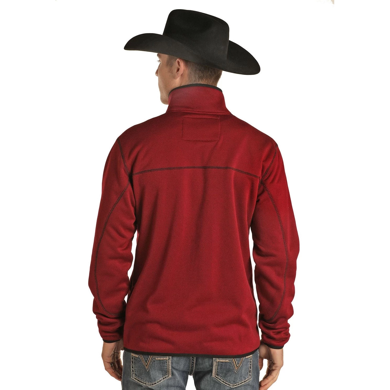 Powder River Men's Performance Jacquard Burgundy Knit Sweatshirt 91-1051 - Image 2