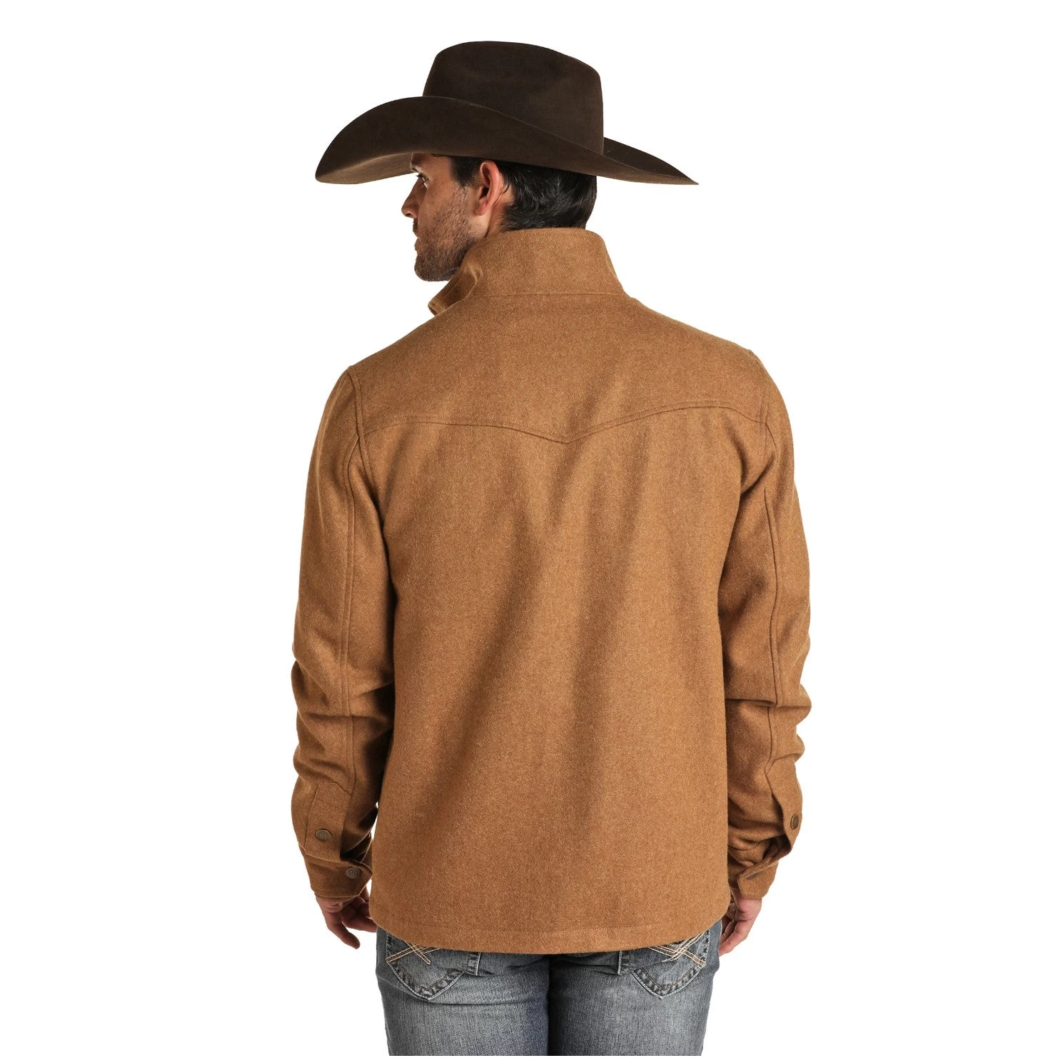 Powder River Outfitters Men's Solid Wool Camel Coat Jacket 92-1012-25 - Image 3