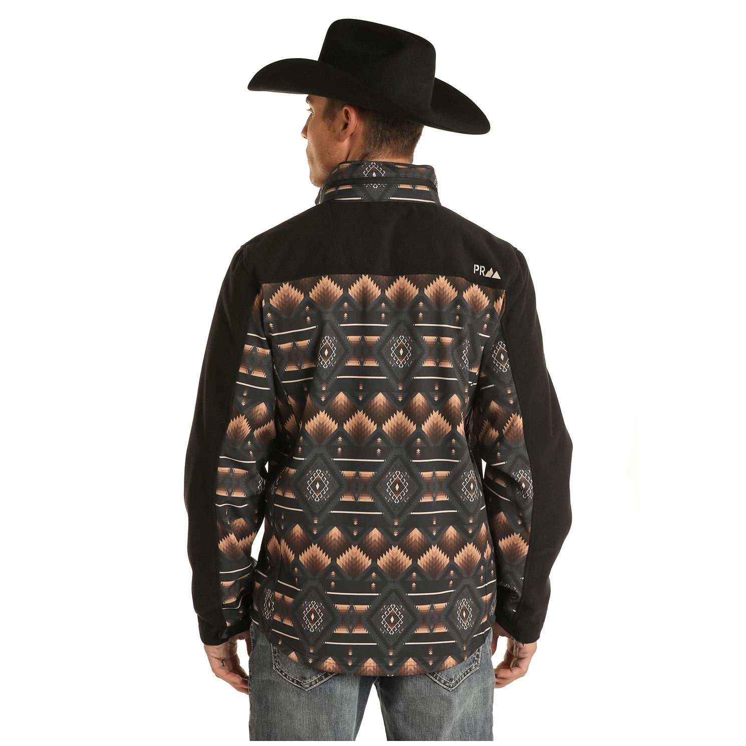 Powder River Outfitters Men's Black Aztec Softshell Jacket 92-1049-01 - Image 2