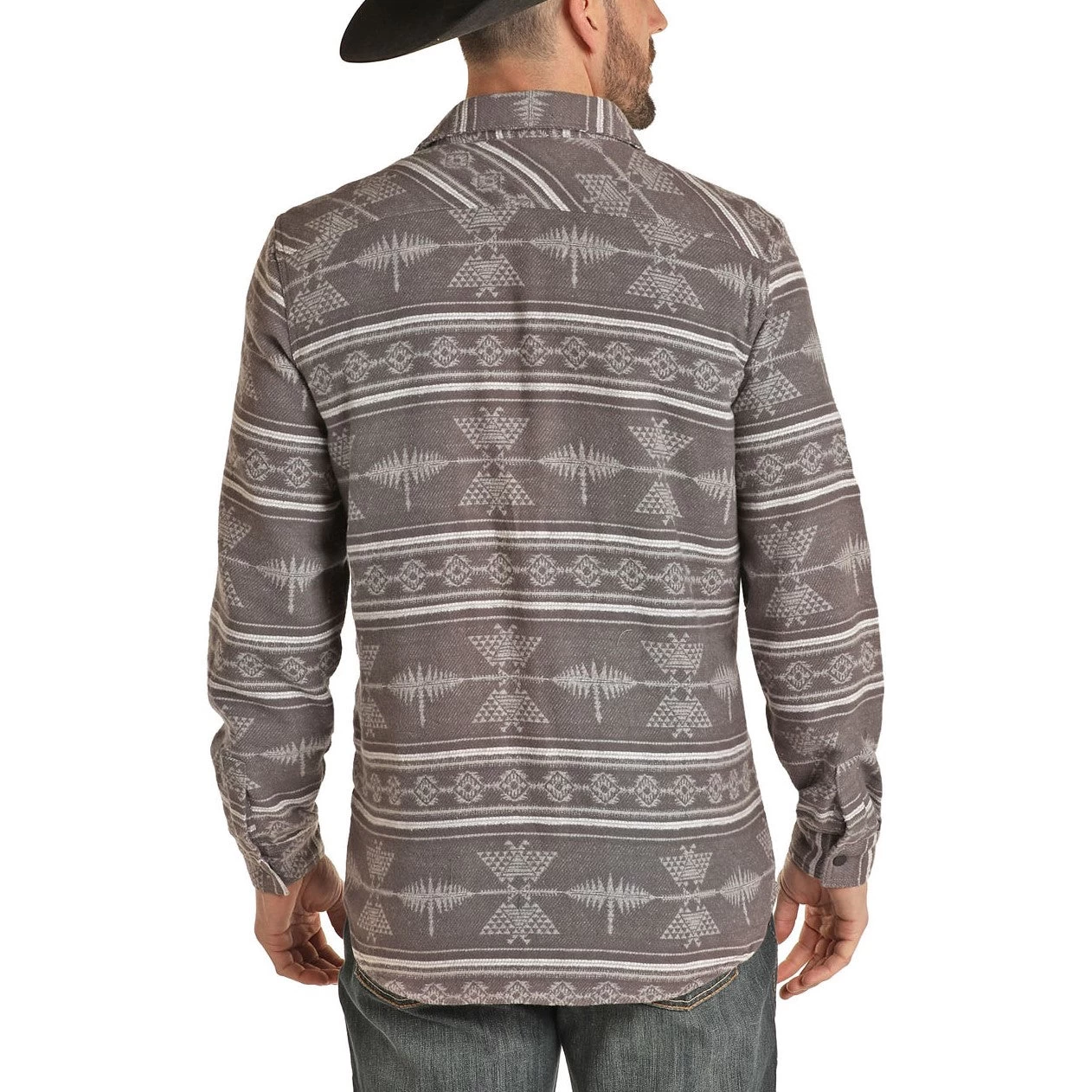 Rock & Roll Cowboy Men's Brushed Twill Jacquard Shirt Jacket 92-1117 - Image 2