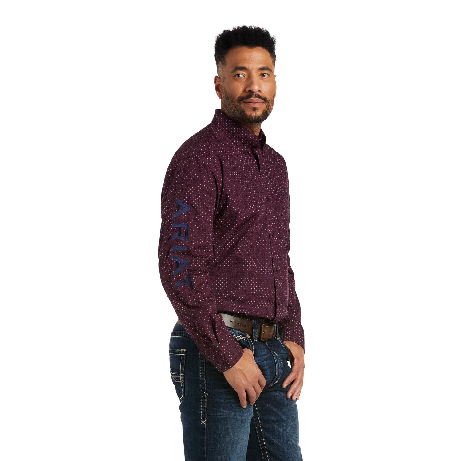 Ariat Men's Team Westin Pomegranate Button Down Shirt 10038084