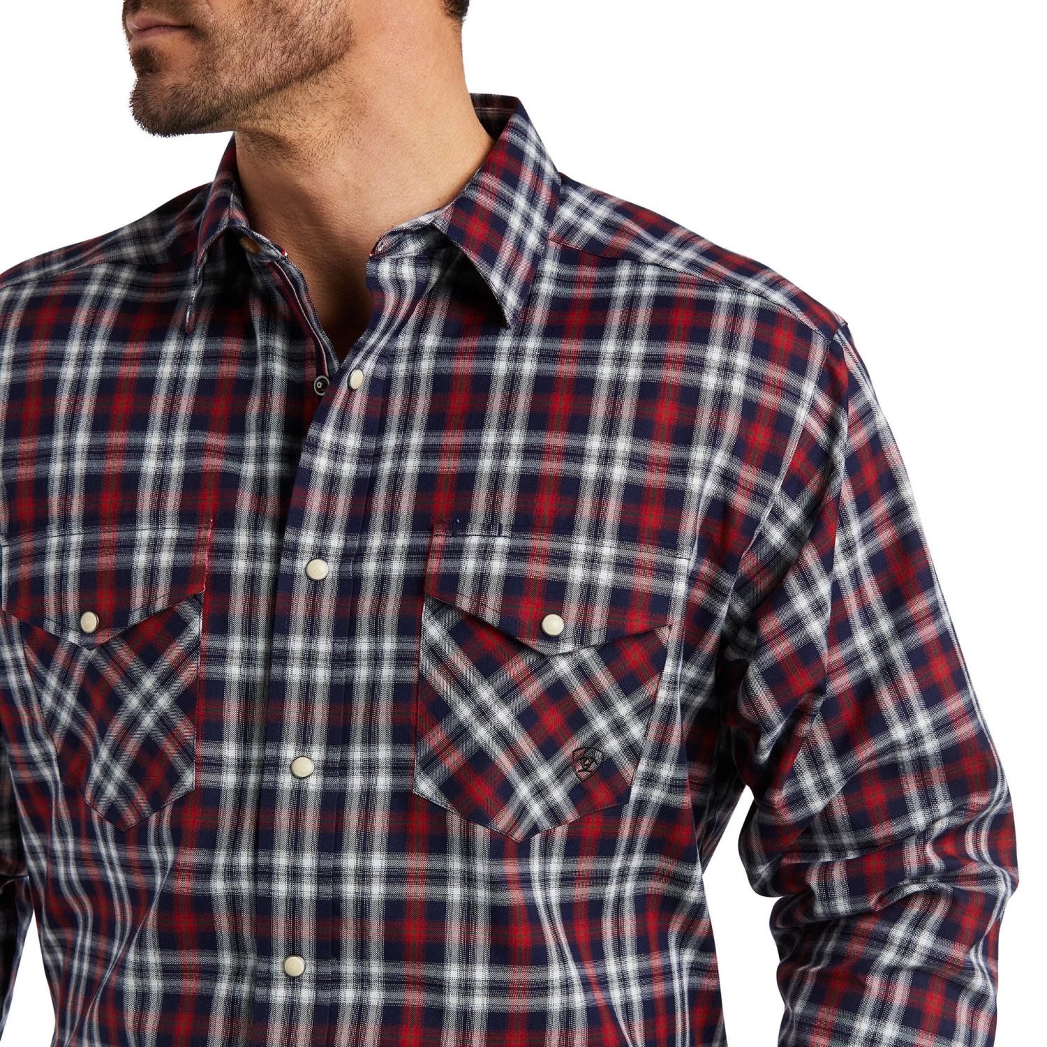 AriatĀ® Men's Brinlee Snap Button Maritime Blue Shirt 10038097 - Image 3