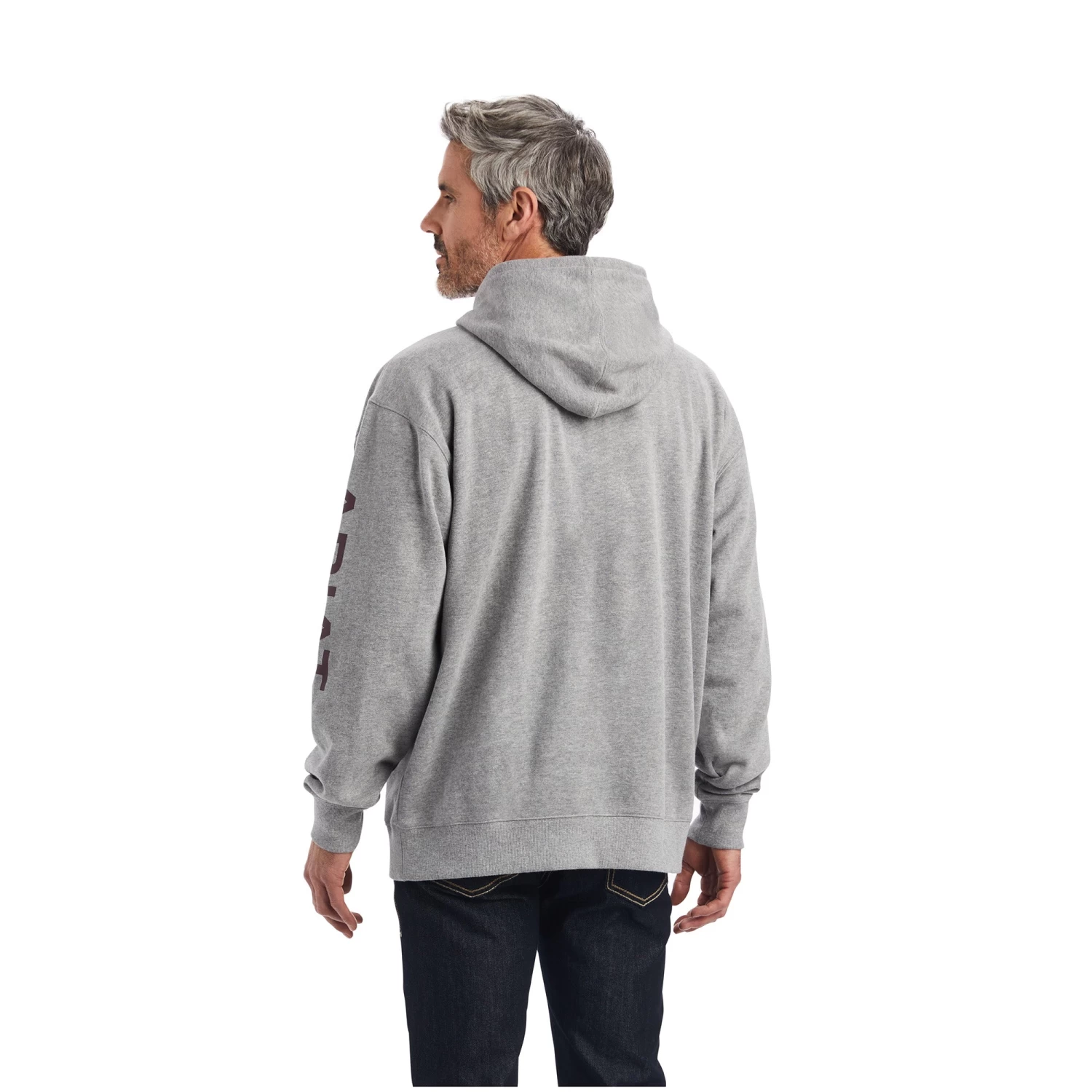 Ariat® Men's Logo Heather Grey Hoodie 10040817 - Image 2