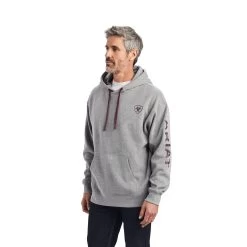 Ariat® Men's Logo Heather Grey Hoodie 10040817