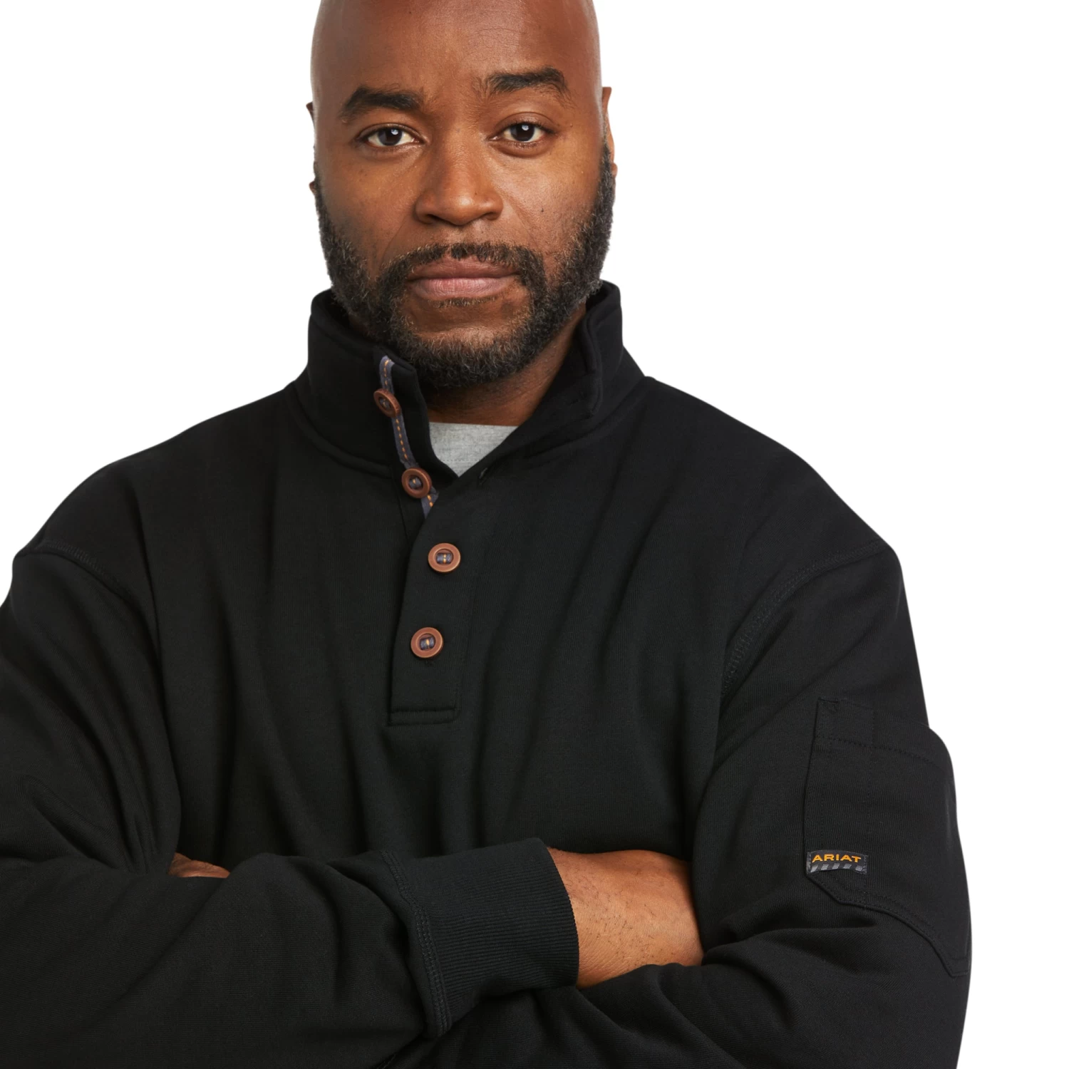 Ariat® Men's Rebar Overtime Black Fleece Sweater 10037652 - Image 3