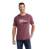 Ariat® Men's Burgundy Heather Octane Stack T-Shirt 10042781