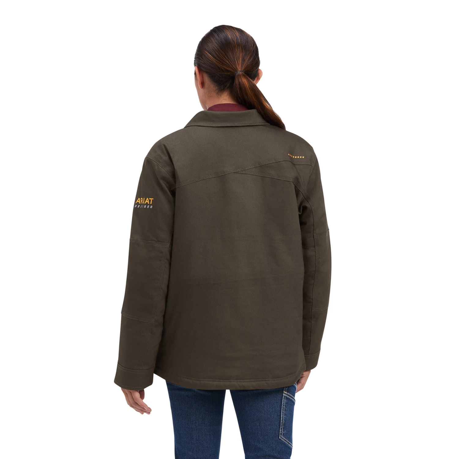 Ariat Rebar DuraCanvas Sherpa Lined Chocolate Brown Jacket 10041470 - Image 3