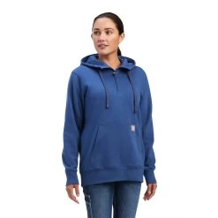 Ariat® Ladies Rebar Skill Set 1/2 Zip Navy Pullover Hoodie 10041597