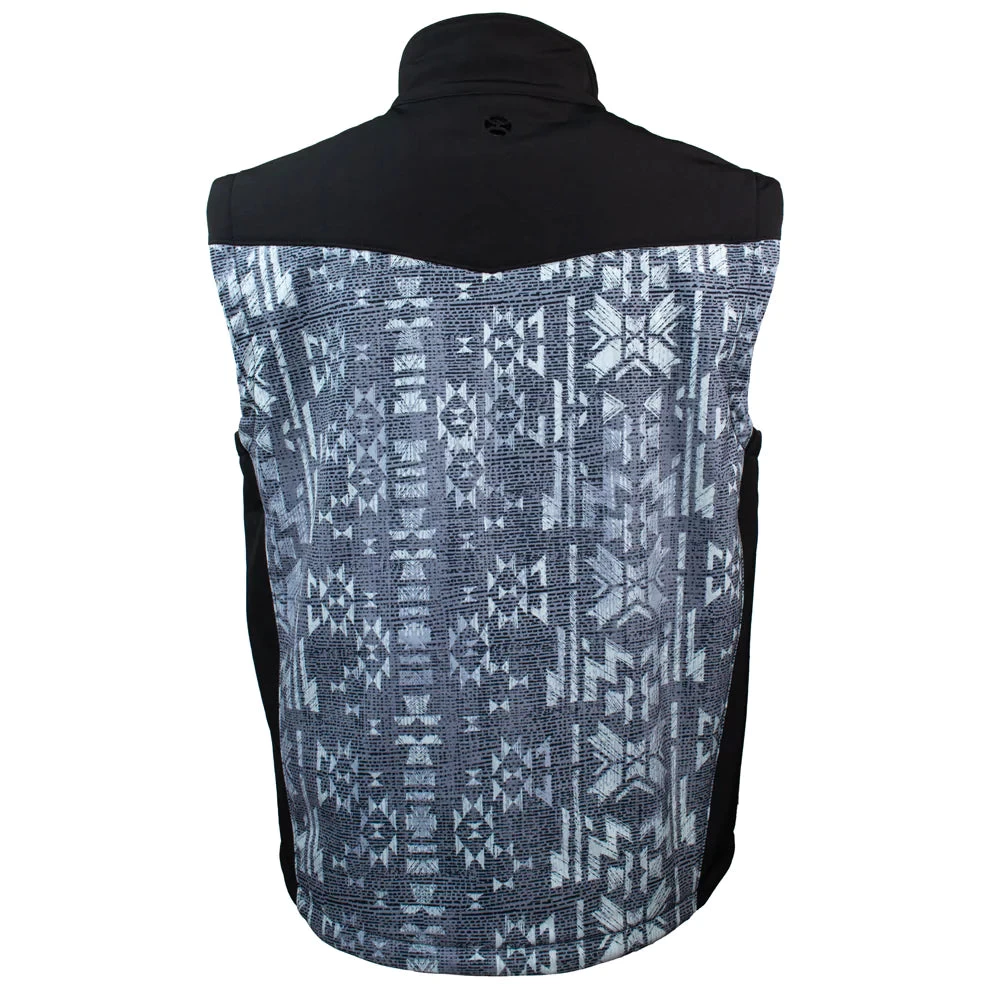 Hooey Men's Aztec Grey & Black Softshell Vest HV092CHAZ - Image 2