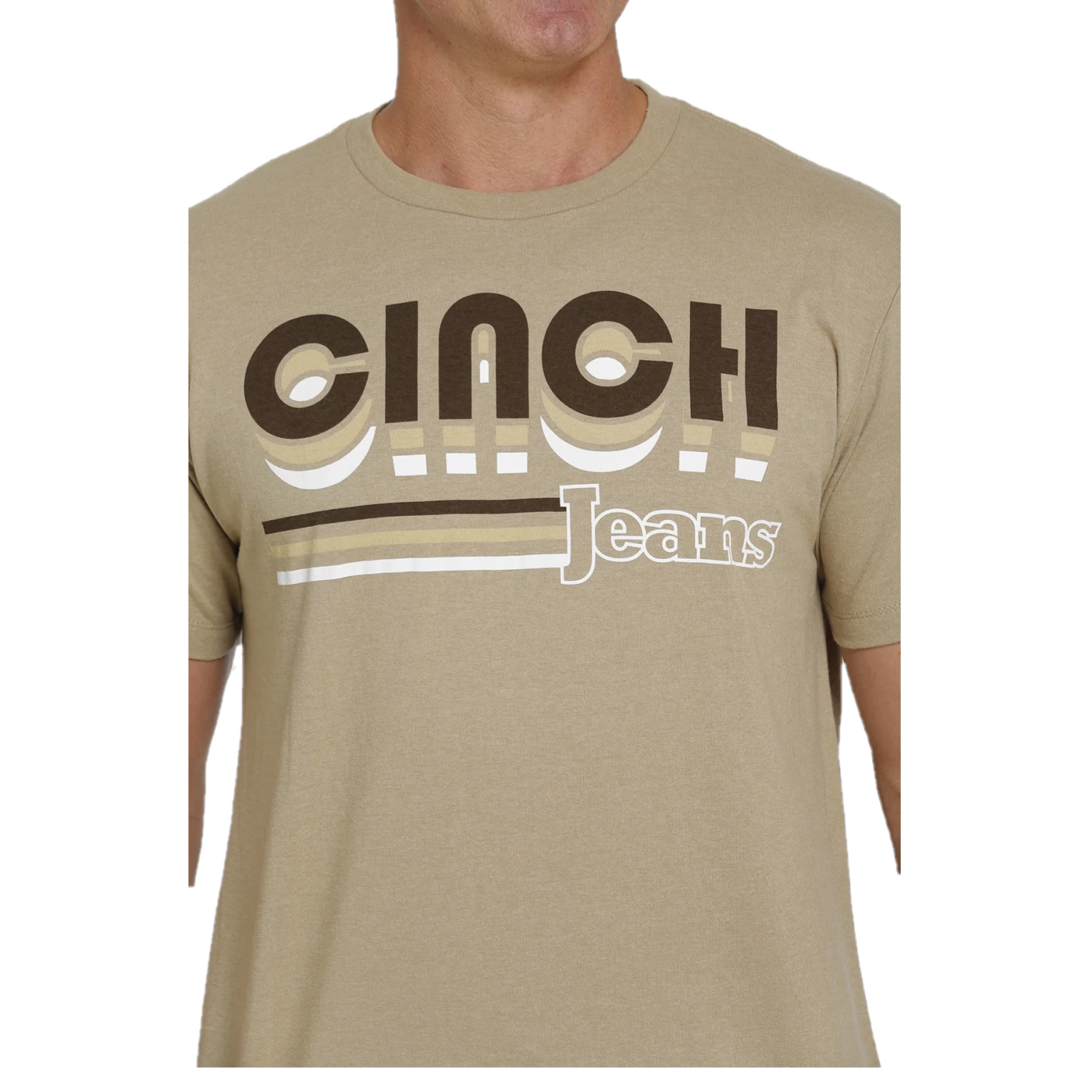 Cinch® Men's Logo Graphic Beige Short Sleeve T-Shirt MTT1690505 - Image 3