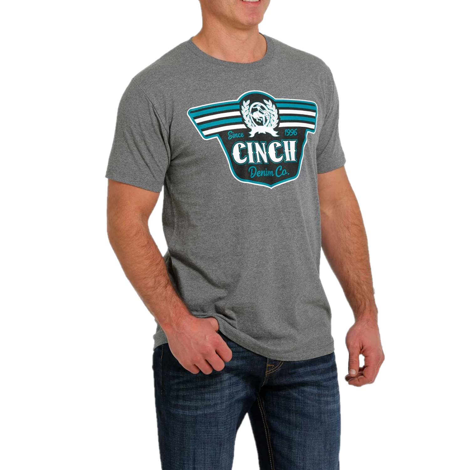 Cinch® Men's Logo Graphic Heather Grey T-Shirt MTT1690546 - Image 2