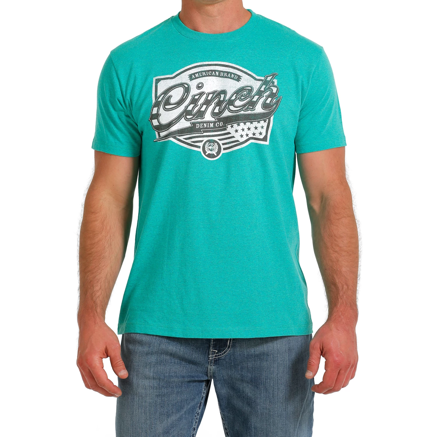 Cinch Men's Turquoise American Bran Denim Co. T-Shirt MTT1690572