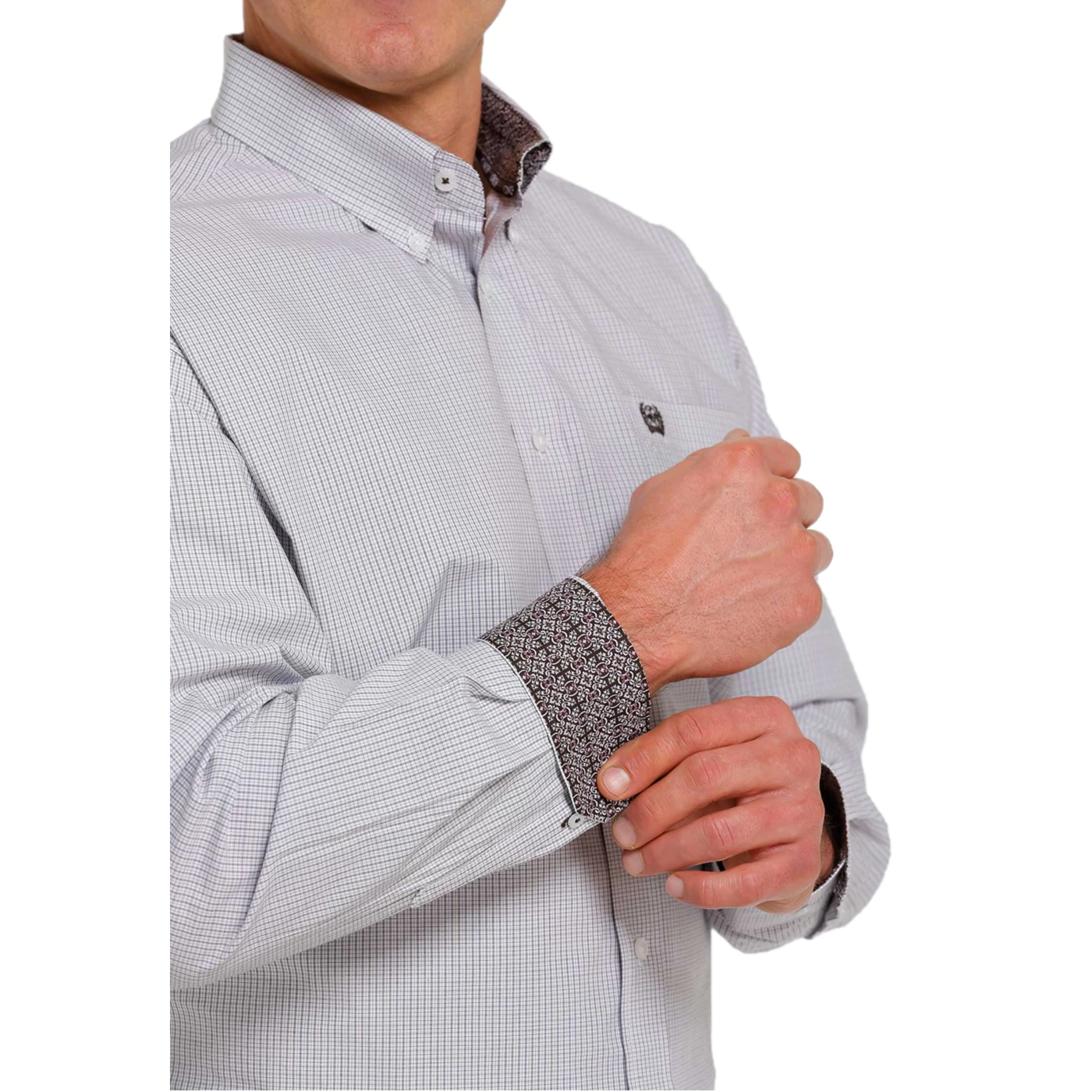 Cinch® Men's Plaid White Button Down Shirt MTW1105479 - Image 2