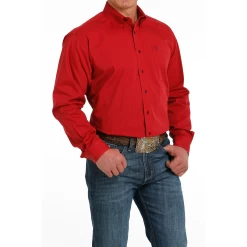 Cinch® Men's Classic Fit Pinstripe Red Button Down Shirt MTW1105526