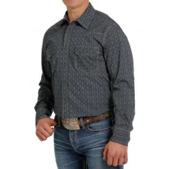 Cinch® Men's Teal Western Plain Weave Snap Down Shirt MTW1301053