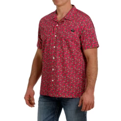 Cinch® Men's Camp Pink Pineapple Print Button Down Shirt MTW1401004