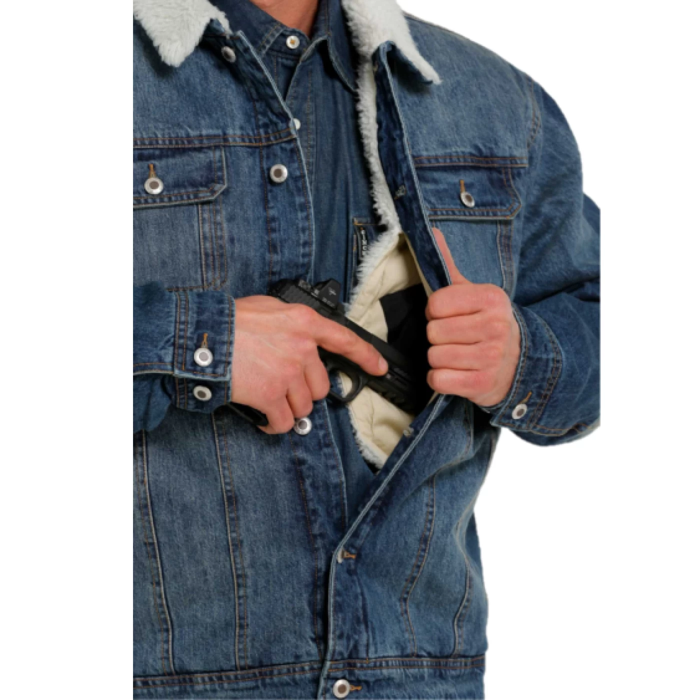 Cinch® Men's Denim Concealed Carry Trucker Jacket MWJ1074006 - Image 5