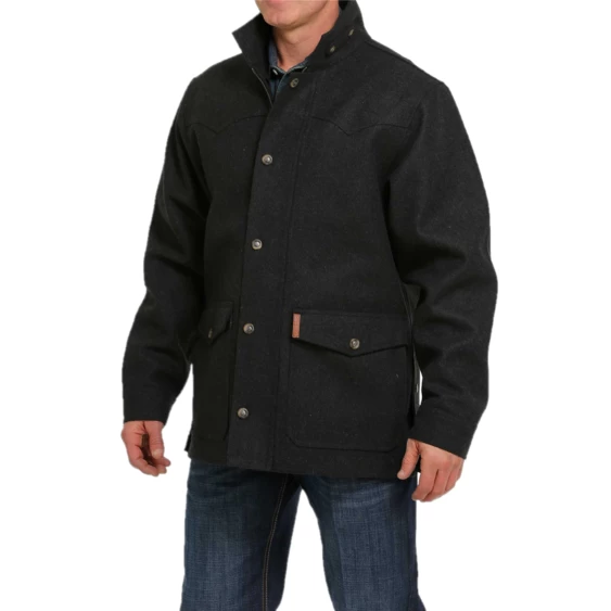 Cinch® Men's Charcoal Wooly Ranch Coat MWJ1571001 - Image 2