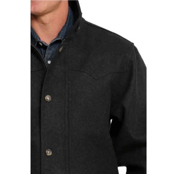 Cinch® Men's Charcoal Wooly Ranch Coat MWJ1571001 - Image 5