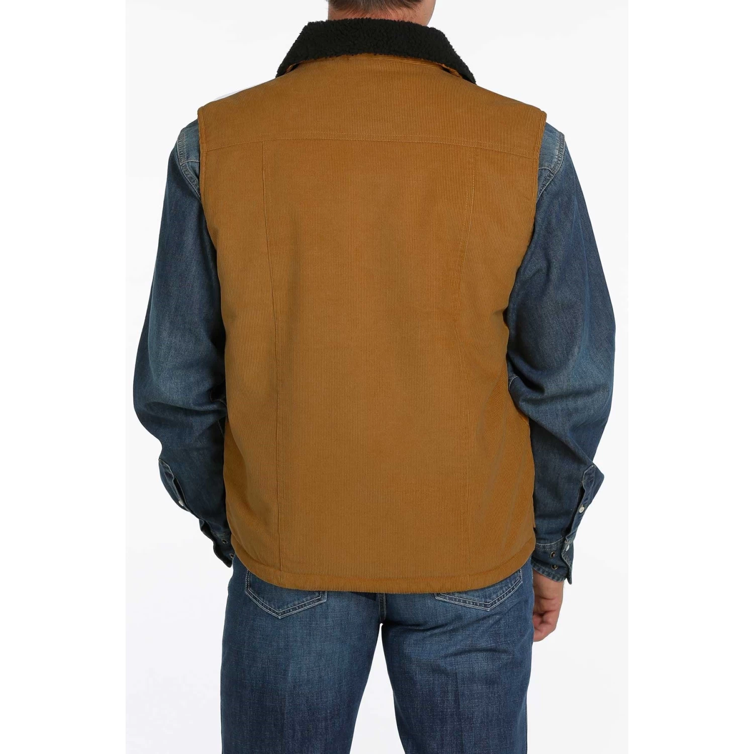Cinch Men's Sherpa Lined Corduroy Gold Vest MWV1557002 - Image 3