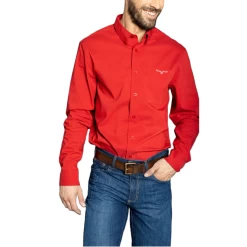 Kimes Ranch Men's KR Team Red Button Down Dress Shirt KR-RED