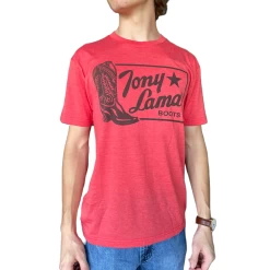 Tony Lama Men's Blush Red Heather Short Sleeve T-Shirt TL-G3188