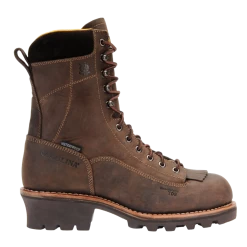 Carolina® Men's 8" Birch Gaucho Crazy Horse Brown Logger Boots CA7022