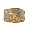 Nocona® Men's Longhorn Cactus Antique Gold & Silver Buckle 37910