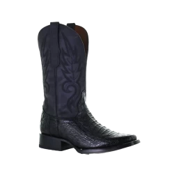 Corral Boots Corral Men's Black Caiman Embroidered Square Toe Boots L5743
