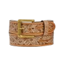Brighton Men's Natural Floral Tan Leather Belt C14124
