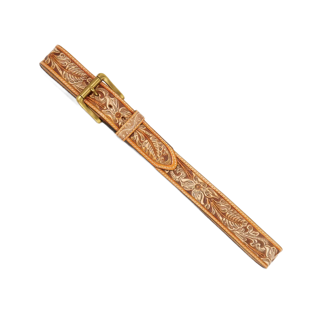 Brighton Men's Natural Floral Tan Leather Belt C14124 - Image 3