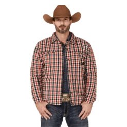 Justin® Men's Jackson Red And Black Plaid Shacket J-1458PLD