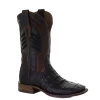 Corral Boots Corral Men's Oil Brown Caiman Embroidered Square Toe Boots A3878