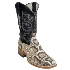 Cowtown Men's Natural Reticulas Python Square Toe Boots Q809